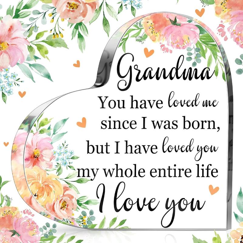 Grandma Gift Grandma Birthday Gift Acrylic Heart Shape Butterfly Shape Grandma Sign from Granddaughter Grandson Thoughtful Grandmother Gift Ideas (Butterfly Granddaughter)