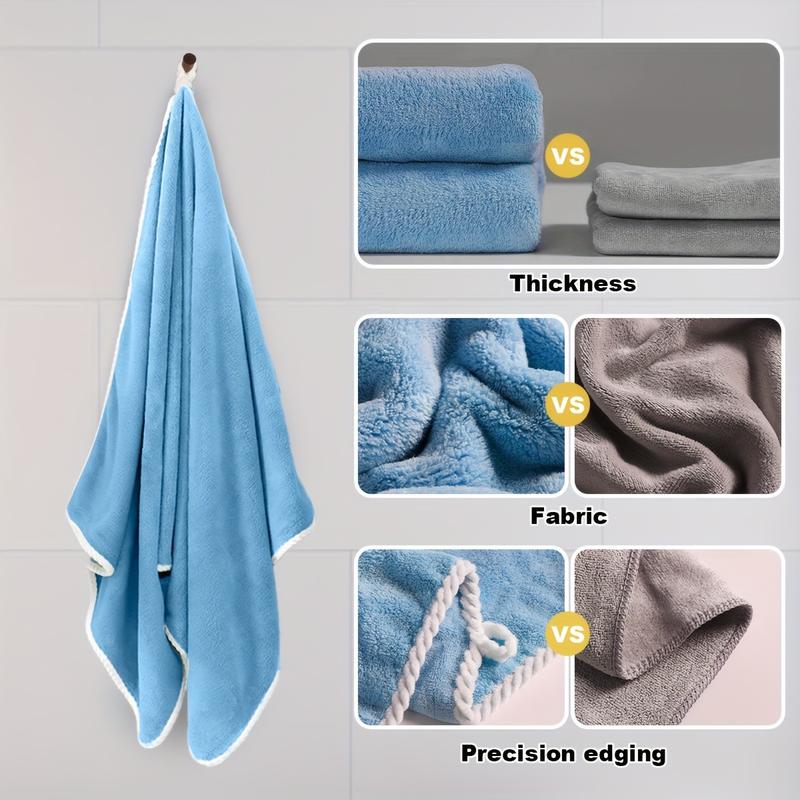 Luxury Polyester Bath Towels - Modern Weave Rectangular Towels, Super Soft Space Theme, Solid Pattern, Extra Large Size and Super Absorbent - 400g m