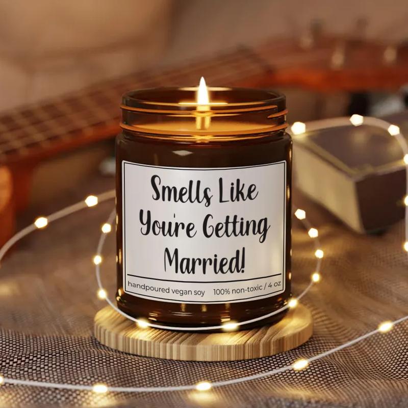 Smells Like You're Getting Married Newly Engaged Gift Engagement Gift Engagement Gifts Bride To Be Gift Funny Candle Funny Candles Organic Candle