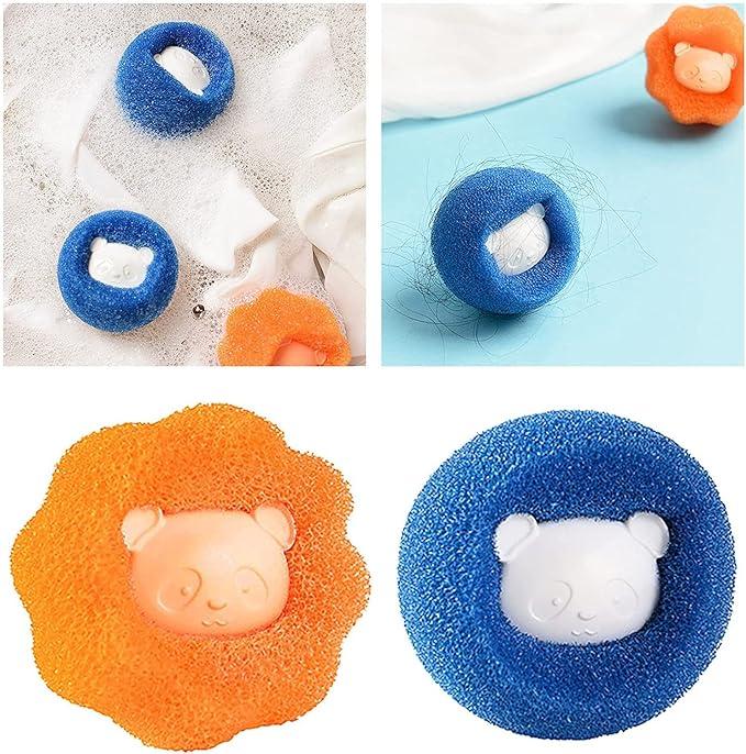 3Pcs Hair Remover for Laundry, Reusable Hair Remover Washing Machine Hair Catcher Laundry Ball Dryer Ball for Clothing Dog Cat Pet Hair Remover (Blue,Orange)