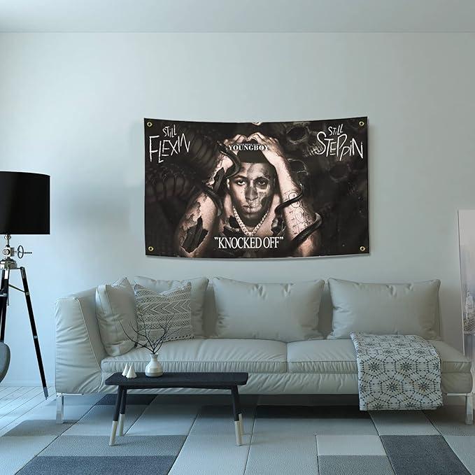 Youngboy Never Broke Again Flag Funny Poster Durable Man Cave Wall Flag gift colorfulBedroom 40*30inch tapestry wall tapestry Blanket Carpet home decoration  living room boys girls decoration college dormitory interesting tapestry