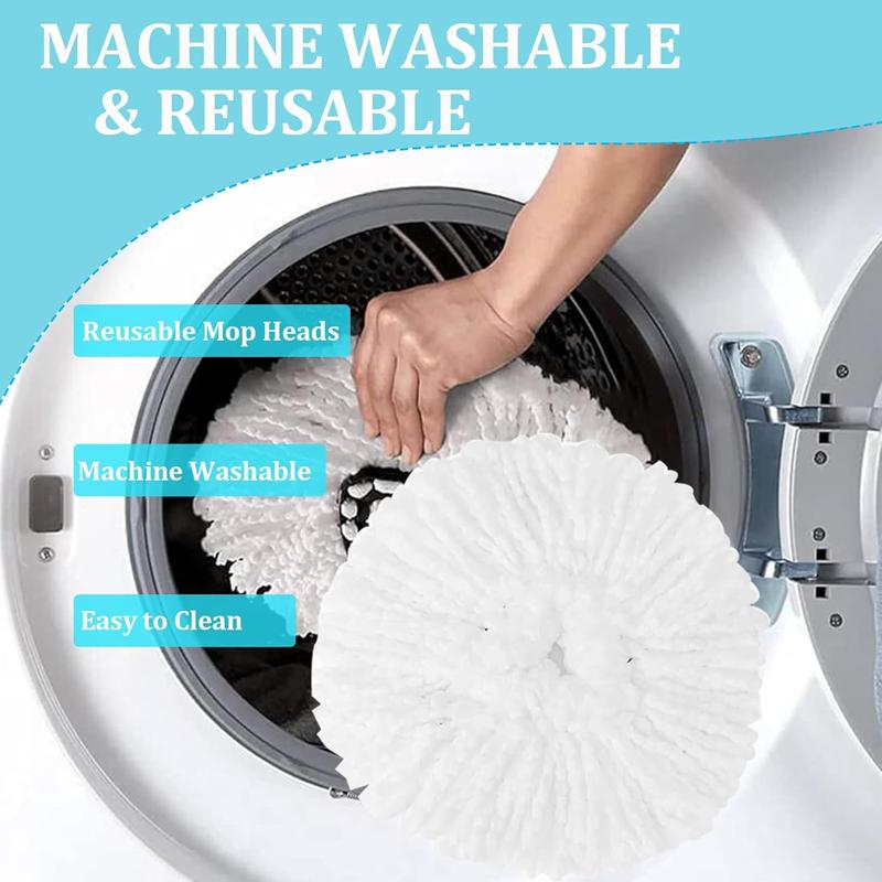 10Pack Spin Mop Replacement Heads, Microfiber Spin Mop Refills for EasyWrin 1-Tank System, 360 Microfiber Replacement Mop Head, Machine Washable Mop Replace Head for Easy Floor Cleaning