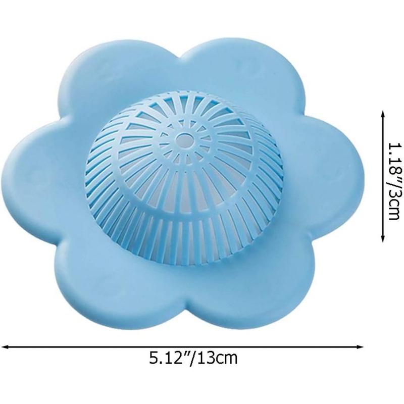 Hair Catcher Silicone Hair Stopper Shower Drain Covers with Suction Cups Suit for Bathroom Bathtub and Kitchen 4 Pack