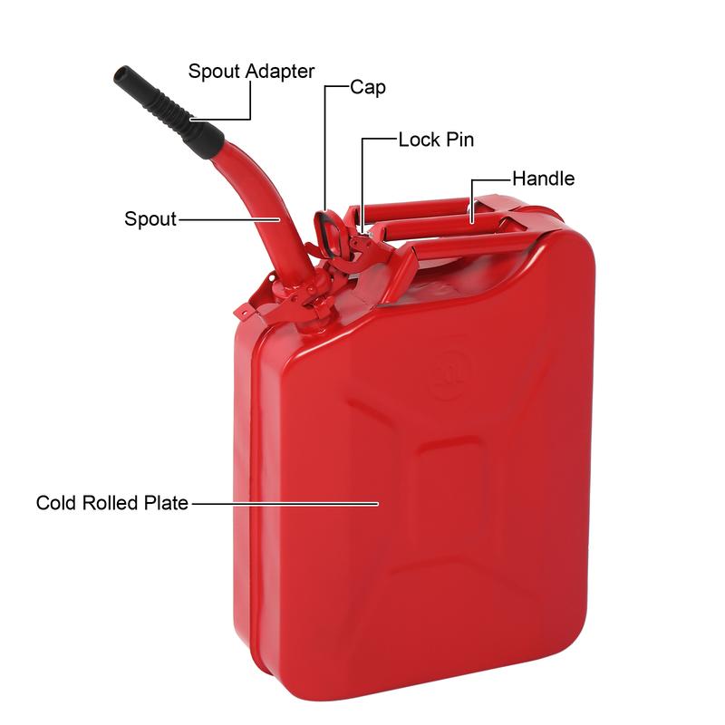 20L US Standard Cold-rolled Plate Petrol Diesel Can Gasoline Bucket with Oil Pipe Red Amy Green Black