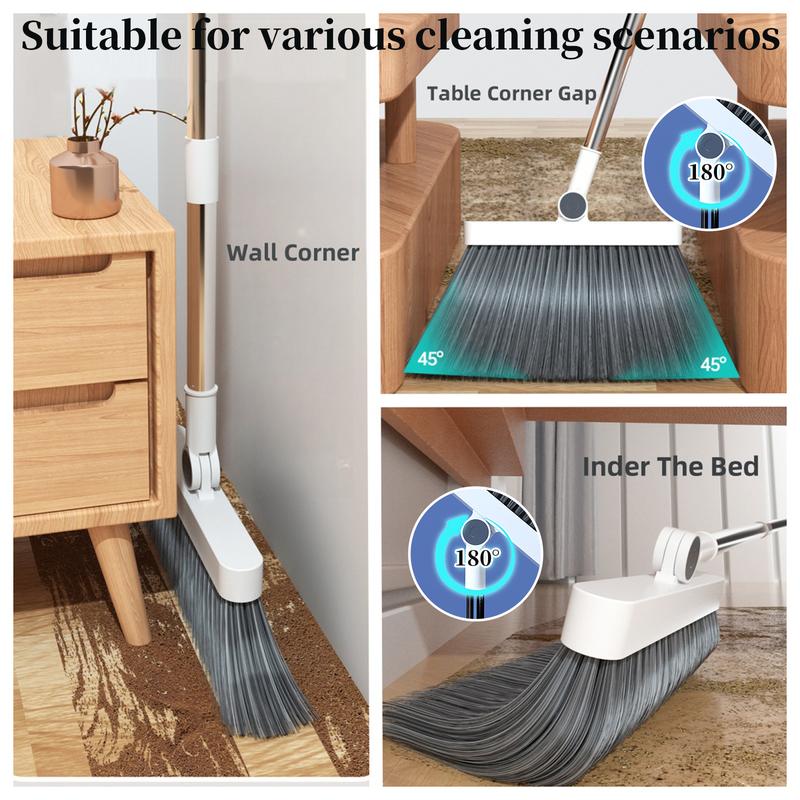 3 in 1 Set Broom + Dustpan + Scrubber. Household Folding Broom Set. Rotatable Broom. Sweeping Without Sticking To Hair Cleaning Tools For Kitchen, Living Room And Bathroom