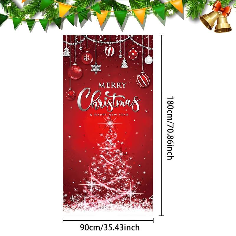 Christmas Themed Door Banner, 1 Count Merry Christmas Letter & Tree Pattern Door Hanging Banner, Festive & Party Supplies for Home Living Room Bedroom