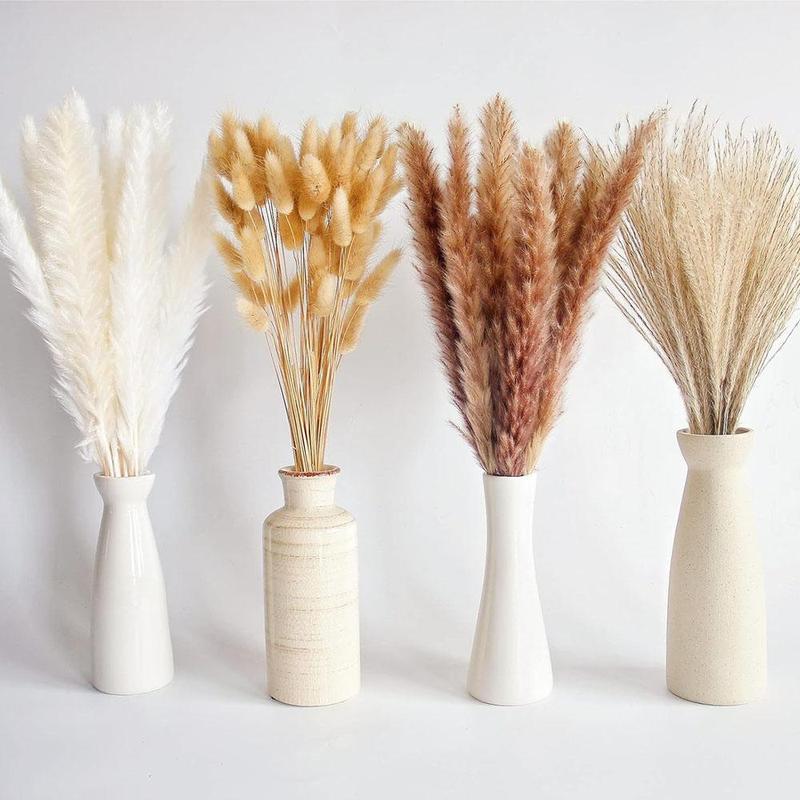 Natural Dried Pampas Grass (100pcs), Home Decorative Grass Dried Flower, Dried Pampas Grass for Home Table Decoration, Party Decor, Room Decor