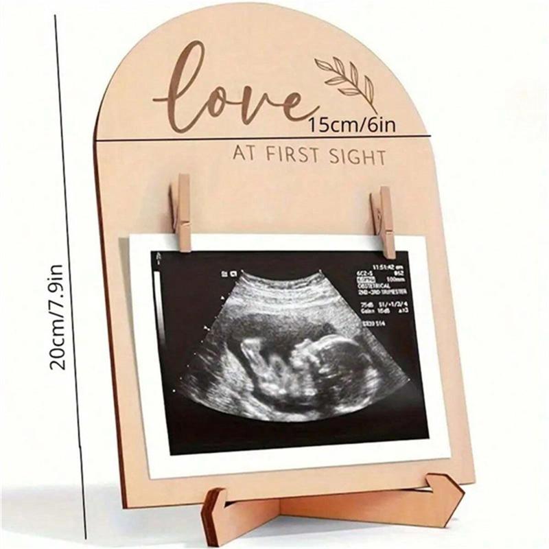 Wooden Ultrasound Photo Frame, 1 Set Baby Photo Frame, Pregnancy Announcement Photo Frame, Keepsake for Baby Birth, Home Decor