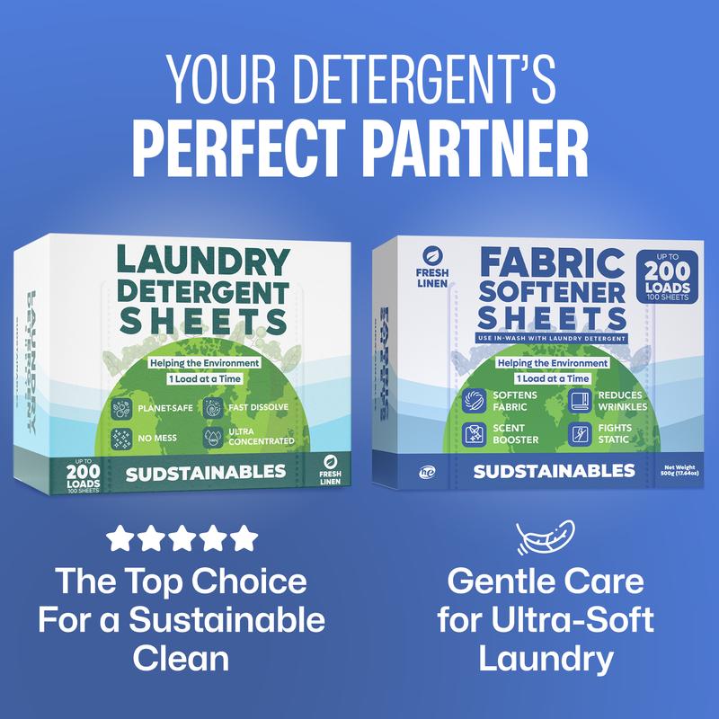 Fabric Softener Sheets for Washer - Fresh Scents, Natural & Eco-Friendly Laundry Softener Sheets