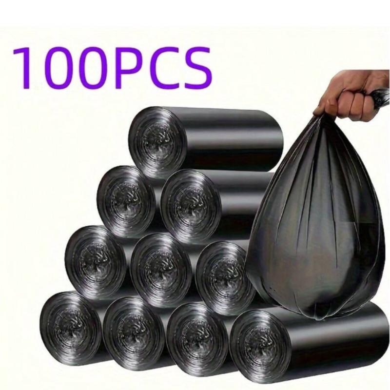 100pcs Extra Thick Disposable Trash Bags - Odorless, Perfect For Kitchen, Bathroom & Bedroom Cleanup - Ideal For Pet Waste & Storage