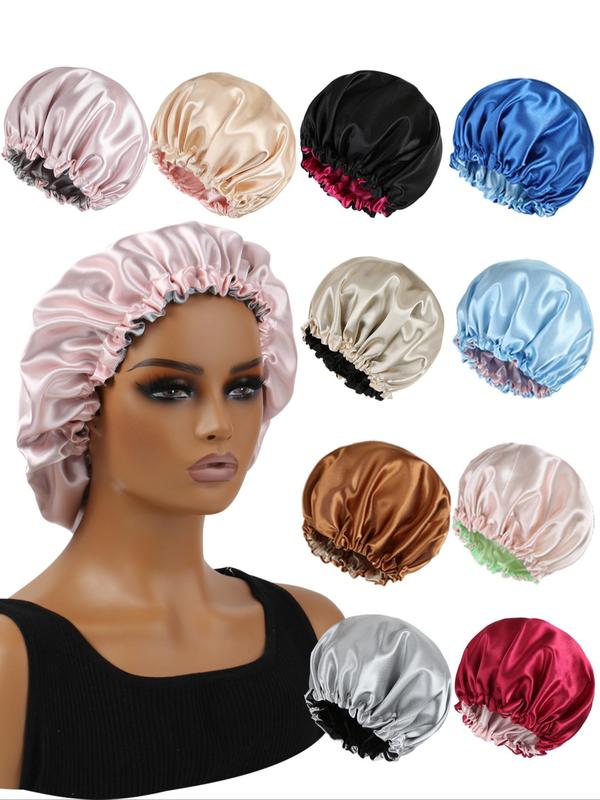 Double-sided Satin Hair Bonnet, Reversible Use Smooth Satin Sleep Bonnet, Hair Wig Protect Cap for All Style Hair