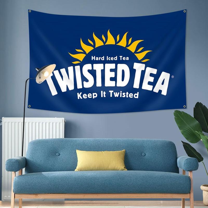 Blue Twisted Tea Flag 3x5ft Banner for Indoor and Outdoor  Banner Decoration Tapestry