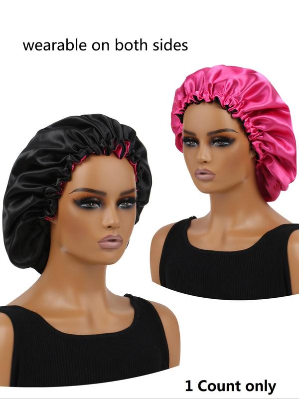 Double-sided Satin Hair Bonnet, Reversible Use Smooth Satin Sleep Bonnet, Hair Wig Protect Cap for All Style Hair