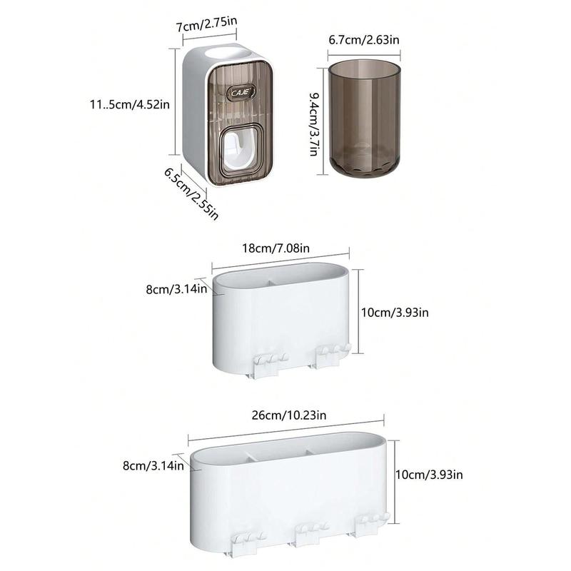 1pc Wall Mounted Toothbrush Storage Box, Modern Multifunction Toothbrush Holder For Bathroom