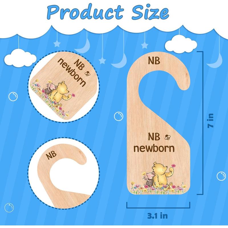 The Pooh Bear Baby Closet Dividers, Baby Clothes Organizer for Baby Nursery Decor Wooden Hanger for Newborn Baby Stuff from 0-24+ Months Smooth Hanging