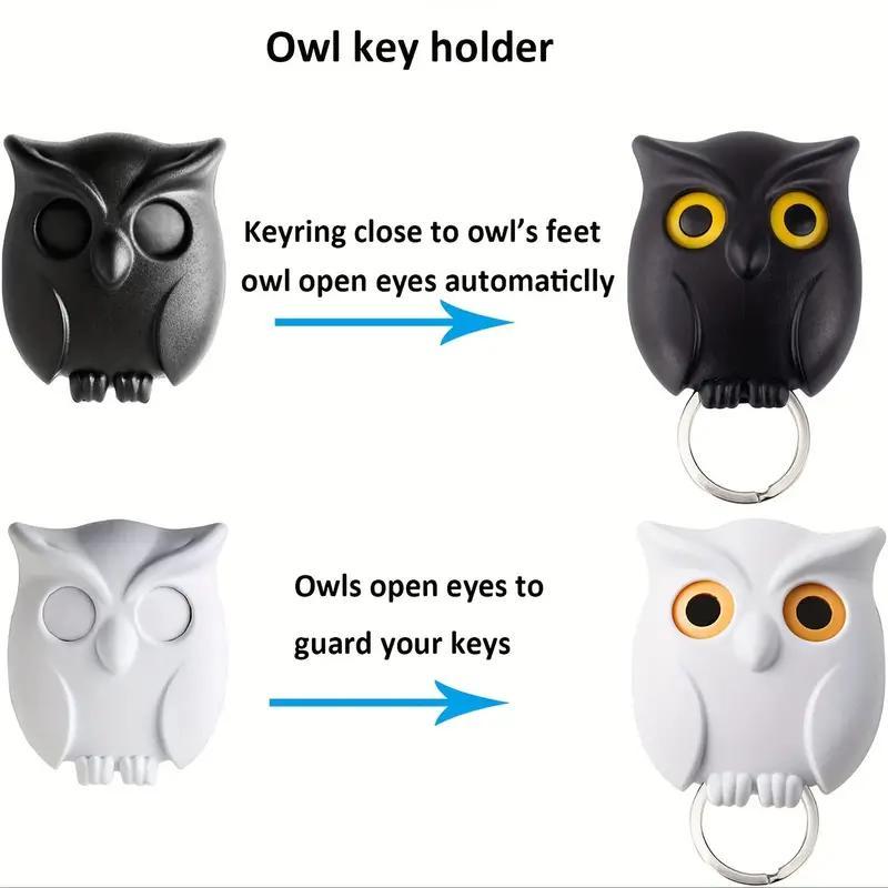 Owl Design Key Hook, 1 Count Cute Owl Key Holder, Magnetic Night Owl Key Hook, Wall Mounted Key Hook, Home Storage Hook for Home Office