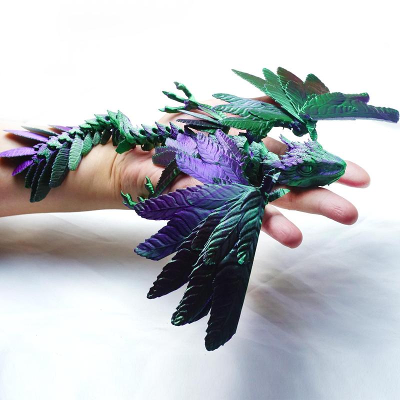 3D Printed Dragon Figurine, 1 Count Colorful Lifelike Creative Desktop Decoration, Unique 3D Printed Dragon for Collectors & Fantasy Lovers