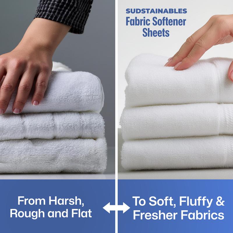 Fabric Softener Sheets for Washer - Fresh Scents, Natural & Eco-Friendly Laundry Softener Sheets