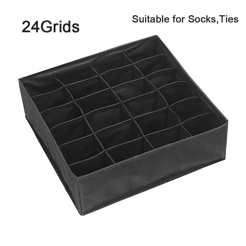 24 Grid Foldable Underwear Storage Box, 1 Count Cabinet Drawer Underwear Storage Box, Multifunctional Storage Box for Home Bedroom