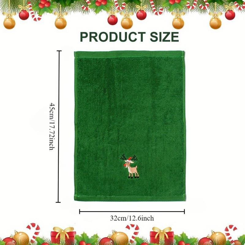 Merry Christmas Themed Hand Towel, 3 Counts set Absorbent Hand Towel, Soft Hand Towel for Home Hotel Bathroom Dormitory Kitchen