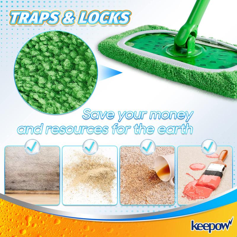 KEEPOW 5701M Green Cotton Pads for All 10 Inches Flat Mop(mop is not include)