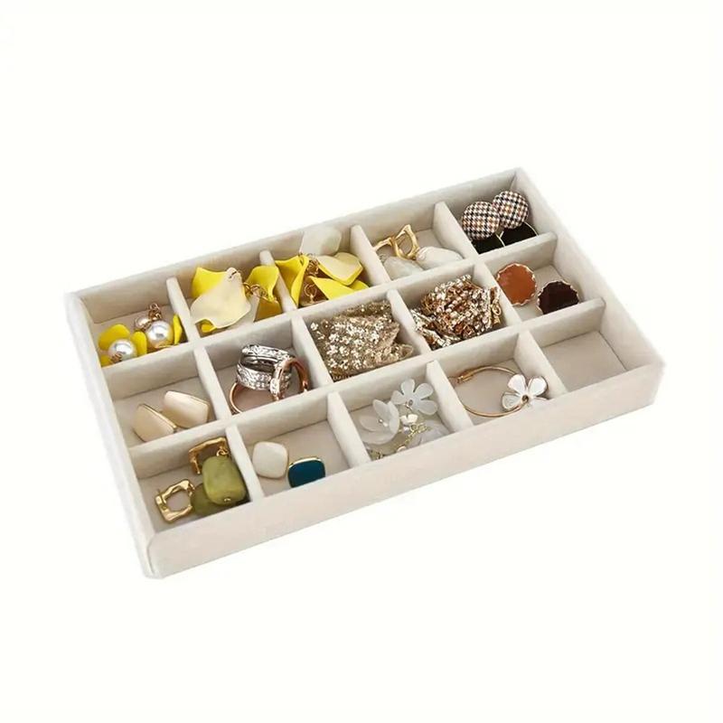 Jewelry Storage Box, 1 Count 3 Counts set Multi Grid Jewelry Organizer, Ring Plate, Necklace Display Tray, Home Organizer for Jewelry