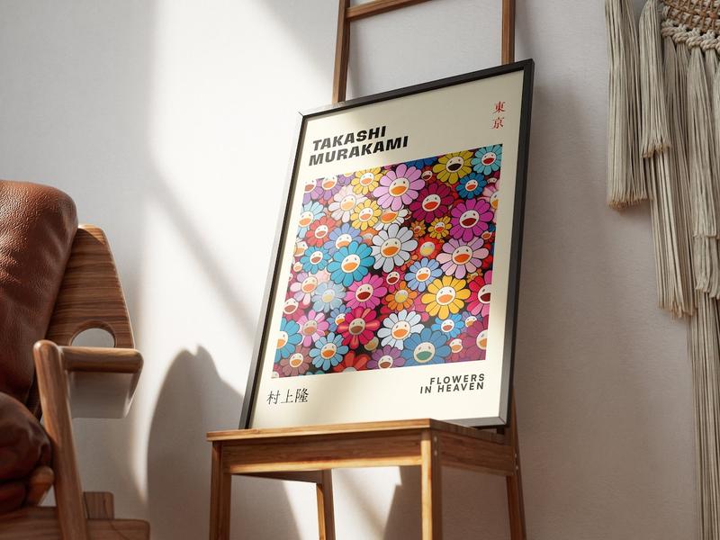 Takashi Murakami Flower Print, Murakami Smile Flower Poster, Flower Art Print, Murakami Poster, Takashi Murakami Poster, Flowers in Heaven