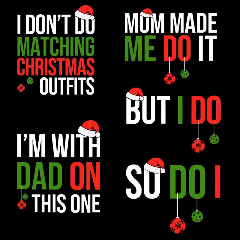 Christmas Family Matching Iron-on Heat Transfer Stickers, 5 Counts set DIY Iron-on Transfers, Textile Decoration for Customized Clothing