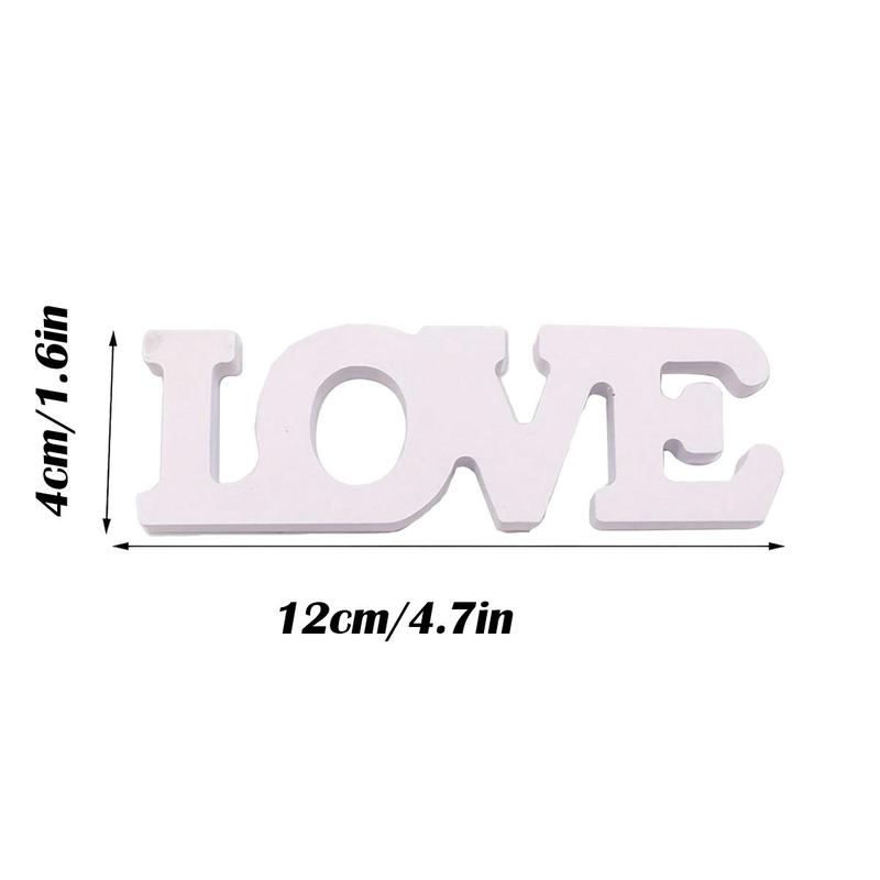 Wooden Love Letter Design Ornament, Creative Desktop Decoration, Home Decor for Living Room Bedroom Office Wedding Party