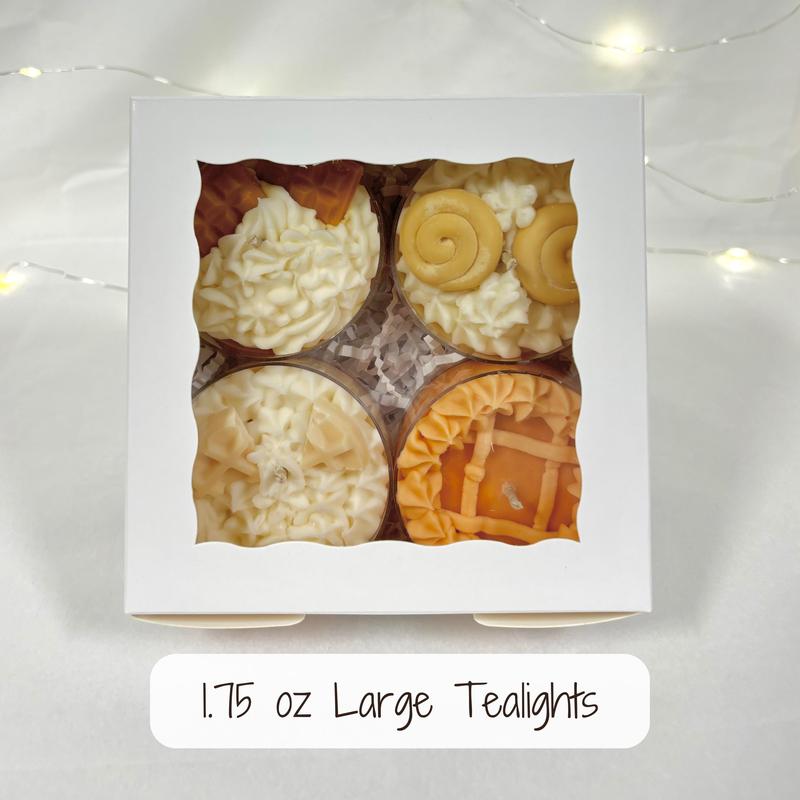 Set of 4 Tealight Whipped Candles - Cute Fall Desserts, Food, and Birthday Gift Autumn Candles - Freshener, Decor