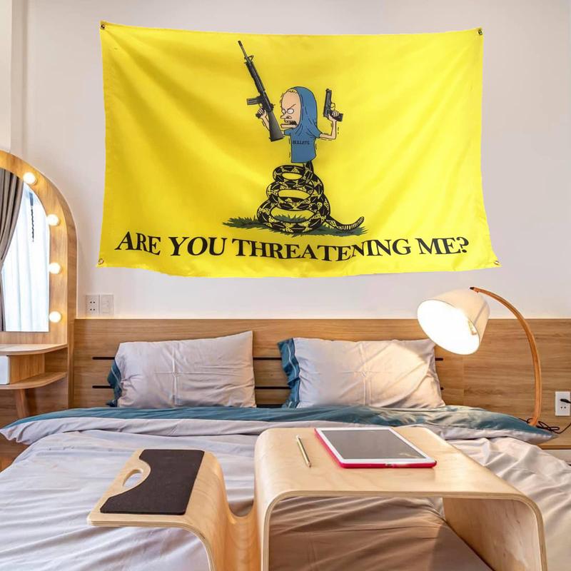 ARE YOU THREATENING ME? Polyester 3*5FT Interesting Banner Banner For Room College Decor Room Backdrop Poster Fashion Art Home Decor