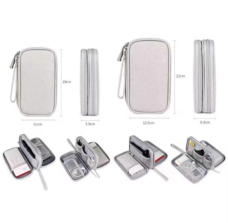 Portable Multi-layer Cable Storage Bag,Waterproof Cable Zipper Storage Bag,Zipper Storage Case Carrying Tool Double Layer Tool Storage Bag