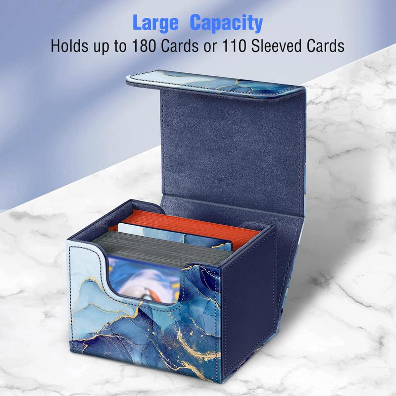 Card Deck Box Compatible with  TCG CCG, Fits Up 180+ Game Cards, Magnetic Game Card Storage Case with Divider, Organiser Box