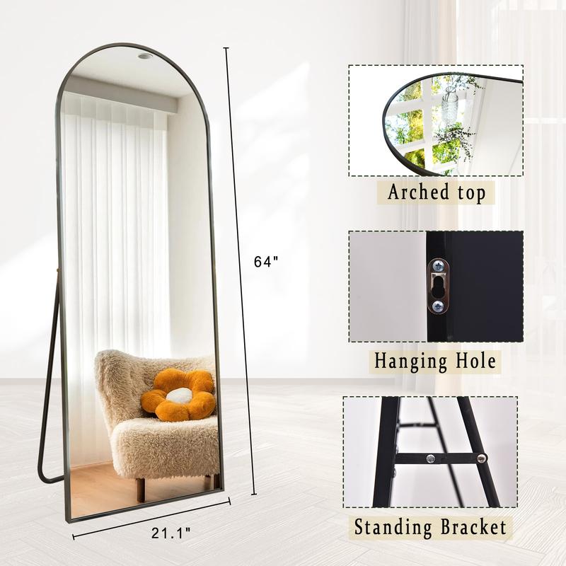 BEAUTYPEAK Arched Full Length Floor Mirror 64