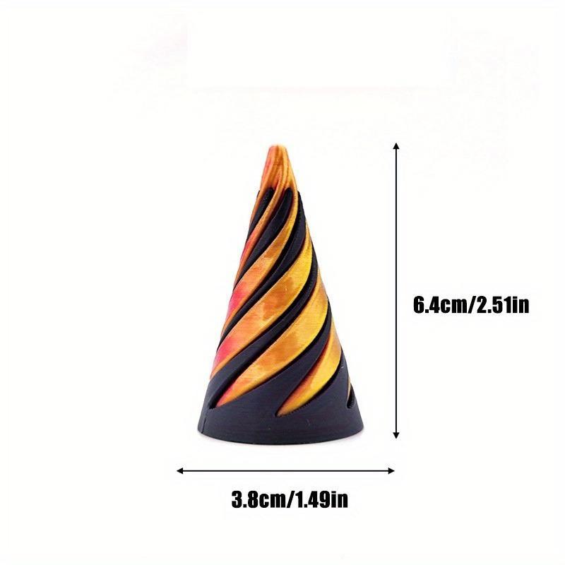 3D Printed Spiral Cone Shape Ornament, 2 Counts set Creative Desktop Decoration, Festive Decorations for Home Party & Festival