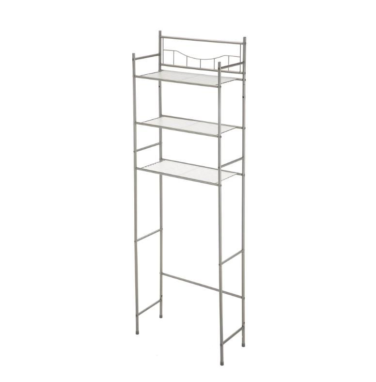 Over the Toilet Steel 3-Shelf Storage Shelf Unit, Satin Nickel Finish for Adults Organiser Racks Bronze