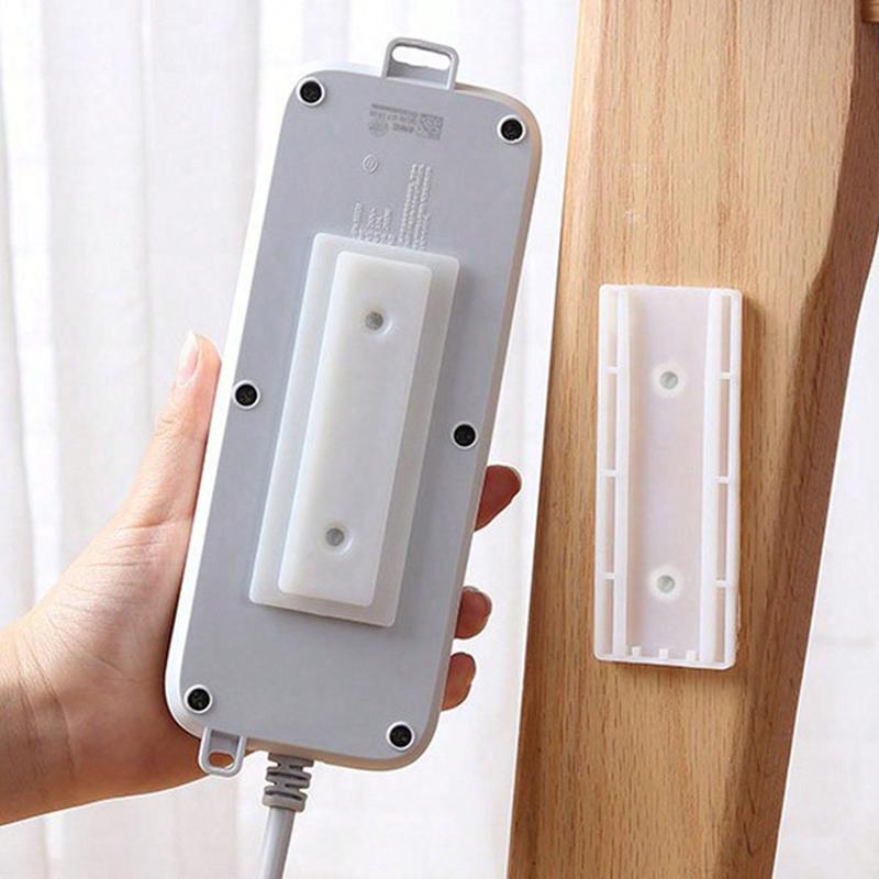 Wall Mounted Plug Holder, Punch Free Self Adhesive Wall Mounted Plug Holder, Home Organizer for Kitchen Living Room