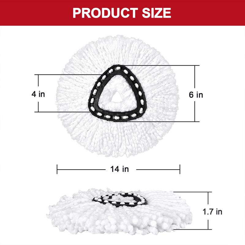 Mop Heads Refills for O-Cedar EasyWring 1 Tank System. Microfiber Spin Mop Replacements Machine Washable for Velida ocedar. For All Type of Surface