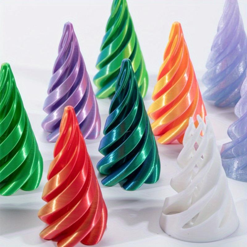 3D Printed Spiral Cone Shape Ornament, 2 Counts set Creative Desktop Decoration, Festive Decorations for Home Party & Festival