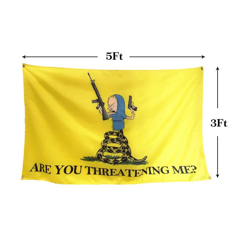 ARE YOU THREATENING ME? Polyester 3*5FT Interesting Banner Banner For Room College Decor Room Backdrop Poster Fashion Art Home Decor