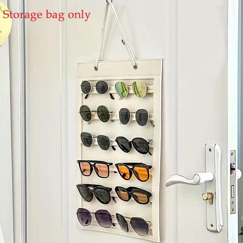 12-slot Sunglasses Storage Bag, Dust-proof Glasses Storage Tool, Sunglasses Hanging Storage Bag, Multifunctional Storage Bag Rack