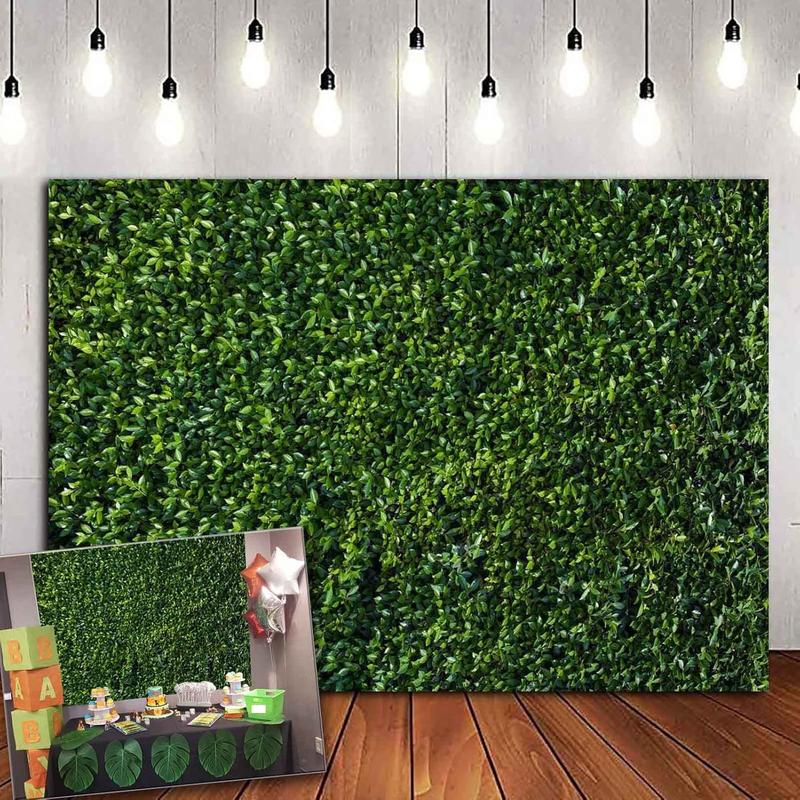 7x5FT Spring 3D Green Leaves Theme Photo Background Wedding Birthday Party Photography Backdrops Graduations Decor Shoot Props Bannner