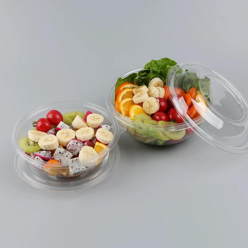 50 PCS Disposable Plastic Salad Bowls with Airtight Lids, Stackable & Leak-Proof – Great for Meal Prep, Takeout, Catering, Parties, and Food Storage