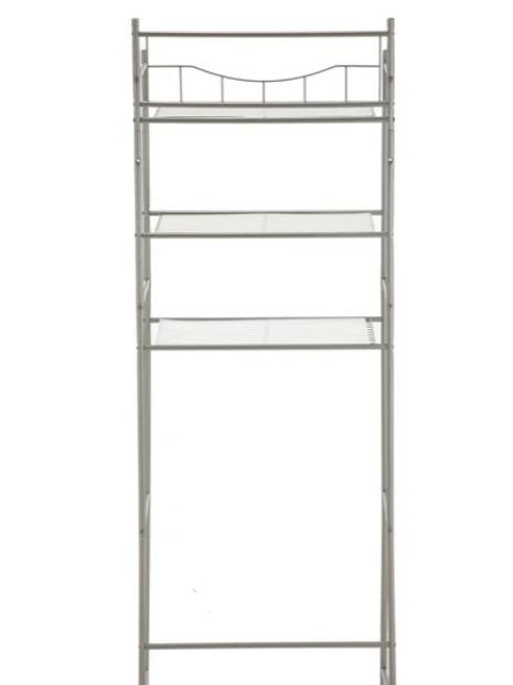 Over the Toilet Steel 3-Shelf Storage Shelf Unit, Satin Nickel Finish for Adults Organiser Racks Bronze