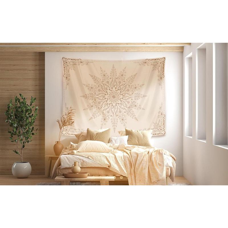 Floral Tapestry-Flower Aesthetic T Wall Hanging Tapestry-Room Decor-Tapestries for Bedroom Living Room Dorm(Flaxen, 35.40