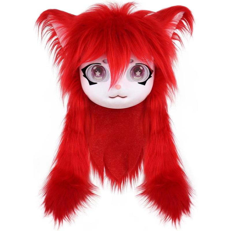 SMILETERNIT Animal Head Cat Fursuit Cut Mask Halloween Masquerade Cosplay Costume Props