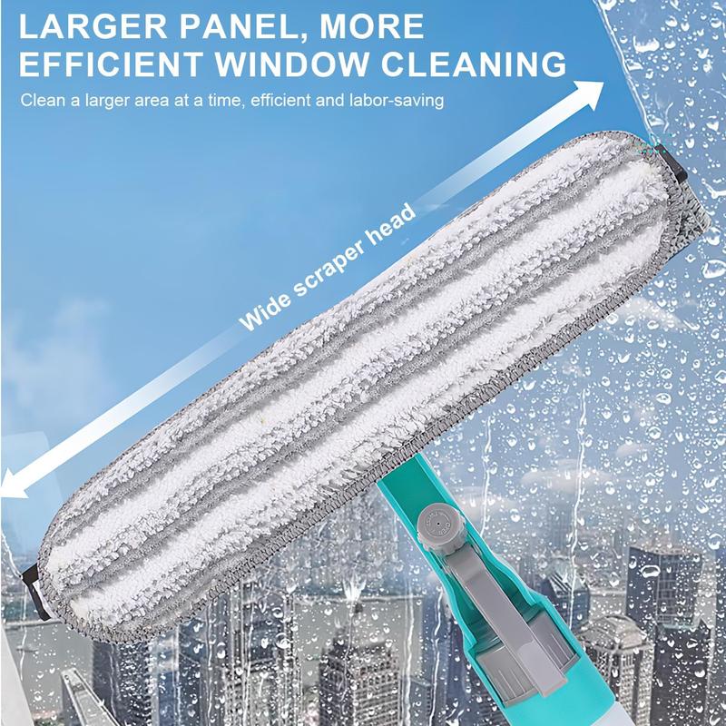 Multifunction Window Cleaner Tool, 4 in 1 Kit (with Spray Bottle, Squeegee, Microfiber Washer Head), Cleaning Tool for Home Glass Car Window Cleaning