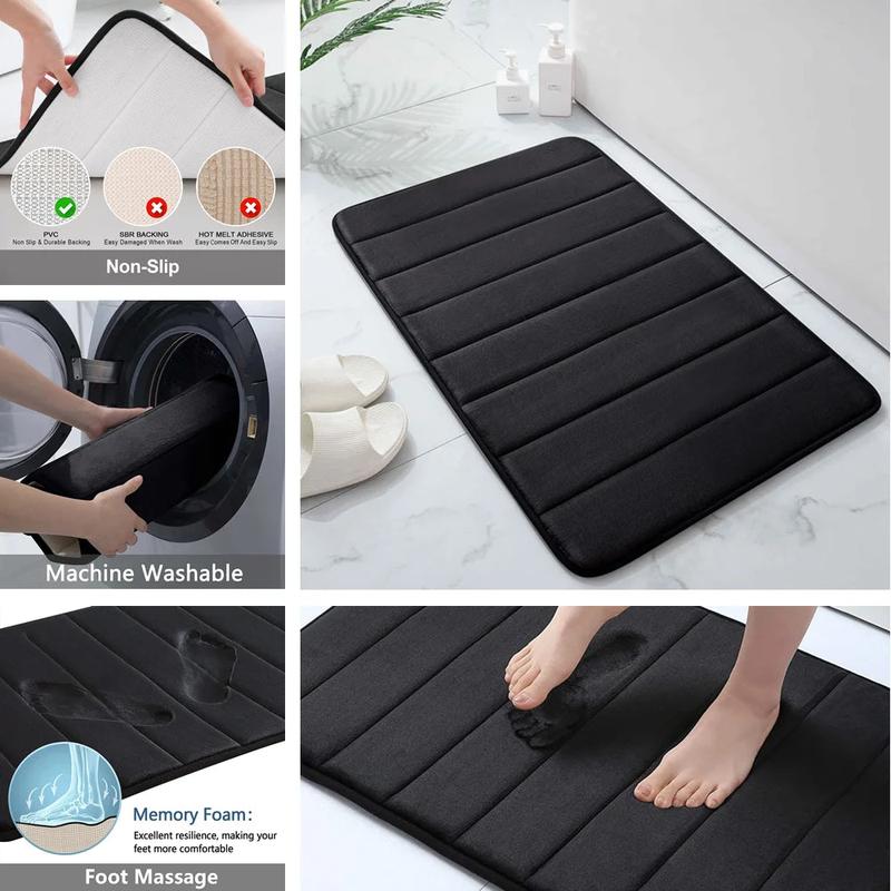 Memory Foam Bath Mat Set - Soft and Cozy  Bathroom Mat Fleece