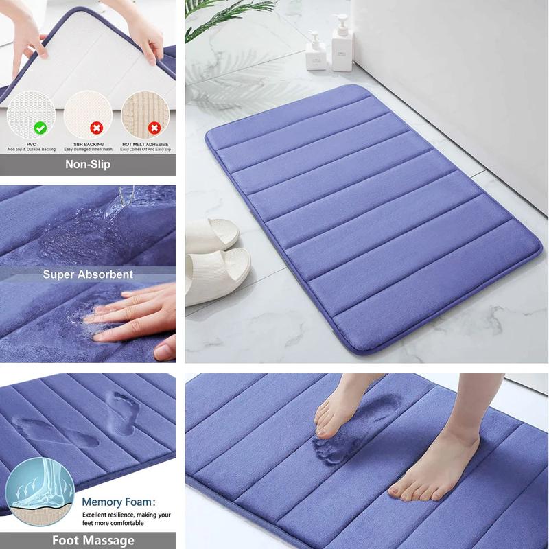 Memory Foam Bath Mat Set - Soft and Cozy  Bathroom Mat Fleece