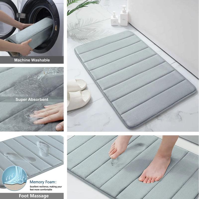 Memory Foam Bath Mat Set - Soft and Cozy  Bathroom Mat Fleece